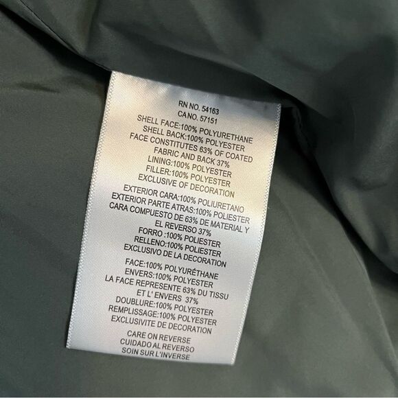 Levi Strauss Faux Leather Stand Collar Puffer Jacket, Spruce Green Size XXL NWT - Picture 10 of 11